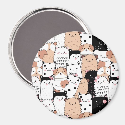 Cute Pups Magneet (Voorkant / Achterkant)