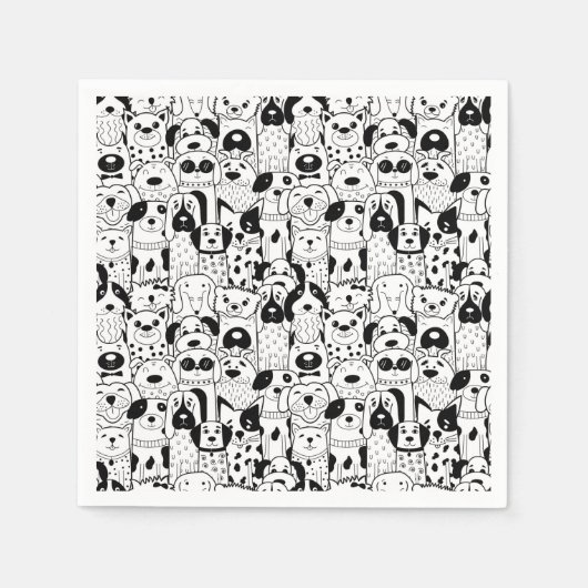 Cute Pups Napkins Servet (Voorkant)