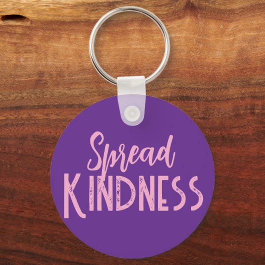 Cute Purple & Black Spread Kindness Key Chain Sleutelhanger (Voorkant)