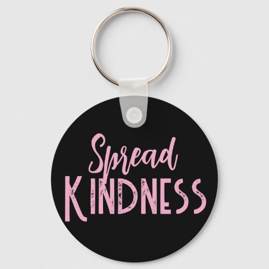 Cute Purple & Black Spread Kindness Key Chain Sleutelhanger (Achterkant)