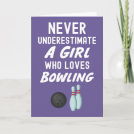Cute Purple Bowling Cards For Baby Girls Kids  Kaart