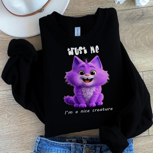 Cute Purple Cat | Trust Me I'm a Nice Creature  Trui