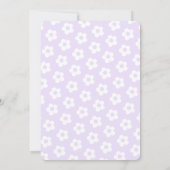 Cute Purple Daisy Pattern 1st Birthday Party Kaart (Achterkant)