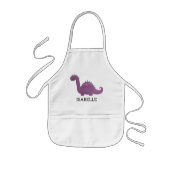 Cute Purple Dinosaur Personalized Kinder Schort (Voorkant)