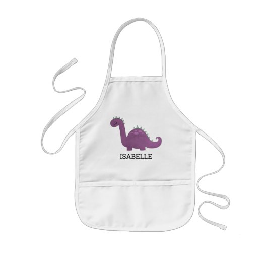 Cute Purple Dinosaur Personalized Kinder Schort (Voorkant)