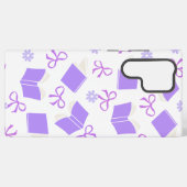 Cute Purple Dreamy Books & Bows Pattern Samsung Galaxy Hoesje (Achterkant horizontaal)