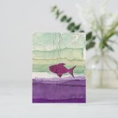 Cute Purple Fish Briefkaart (Staand voorkant)