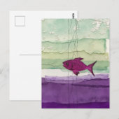 Cute Purple Fish Briefkaart (Voorkant / Achterkant)