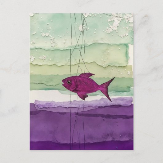 Cute Purple Fish Briefkaart (Voorkant)