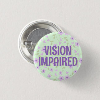 Cute Purple Floral Vision Impaired Ronde Button 3,2 Cm