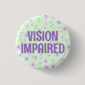 Cute Purple Floral Vision Impaired Ronde Button 3,2 Cm (Voorkant)