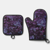 Cute Purple Flowers Ovenwant & Pannenlap Set (Voorkant)
