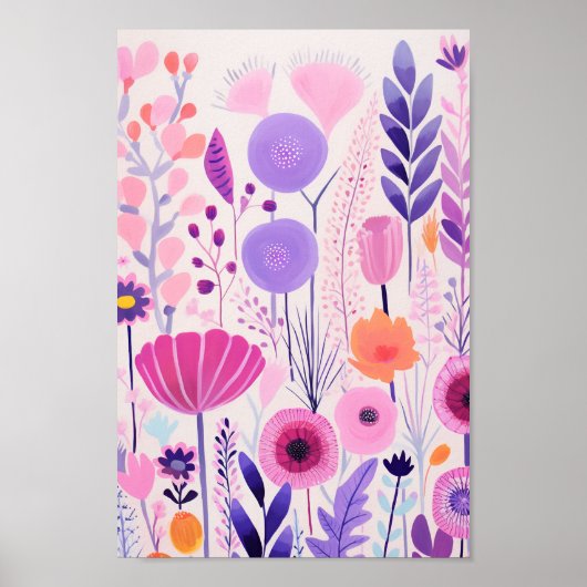 Cute Purple Flowers Poster (Voorkant)