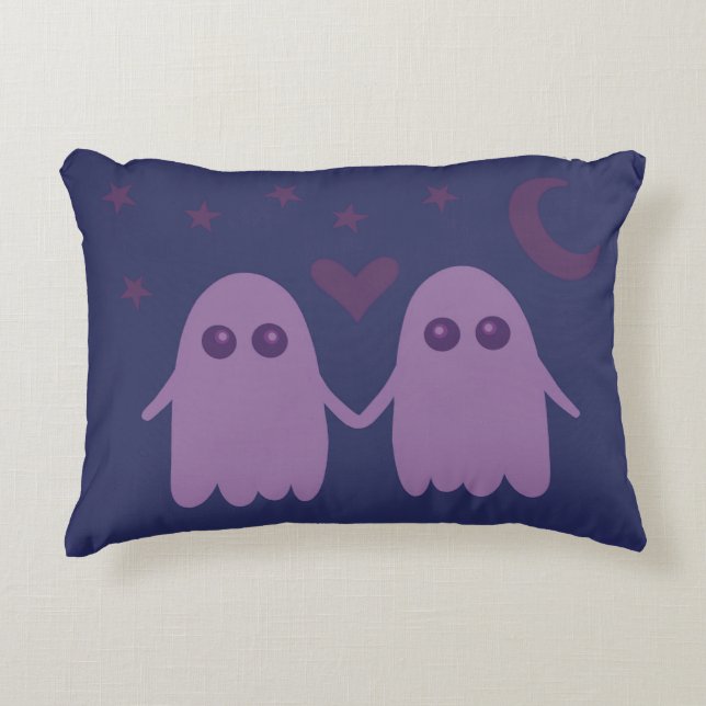 Cute Purple Ghost Throw Pillow Accent Kussen (Voorkant)