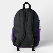 Cute Purple Gingham Personalized Backpack Bedrukte Rugzak (Achterkant)