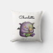 Cute Purple Green Fluffy Monster Buddy Kussen (Voorkant)