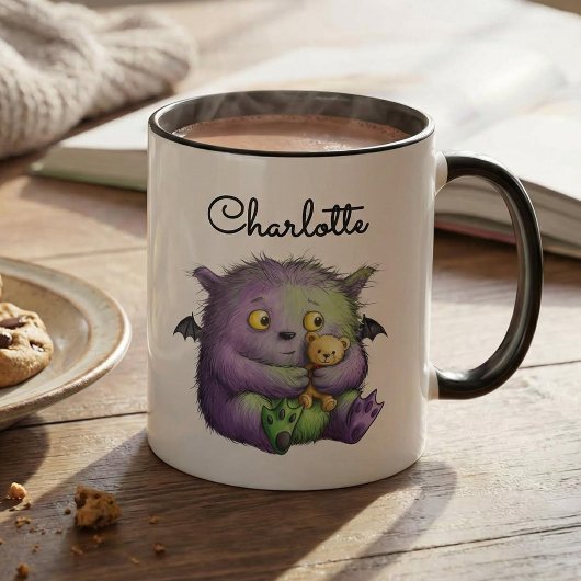 Cute Purple Green Fluffy Monster Buddy Mok
