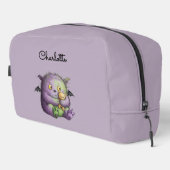 Cute Purple Green Fluffy Monster Buddy Toilettasje (Rechterhoek)