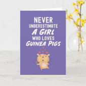 Cute Purple Guinea Pig Cards For Baby Girls Kids Kaart (Gele Bloem)