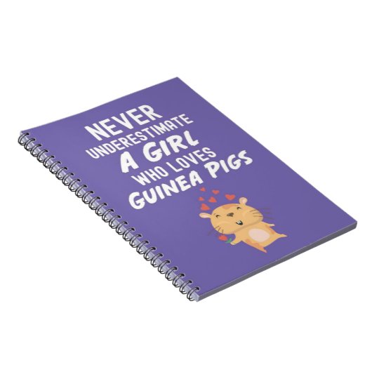 Cute Purple Guinea Pig Gifts For Baby Girls Kids Notitieboek (Rechterzijde)