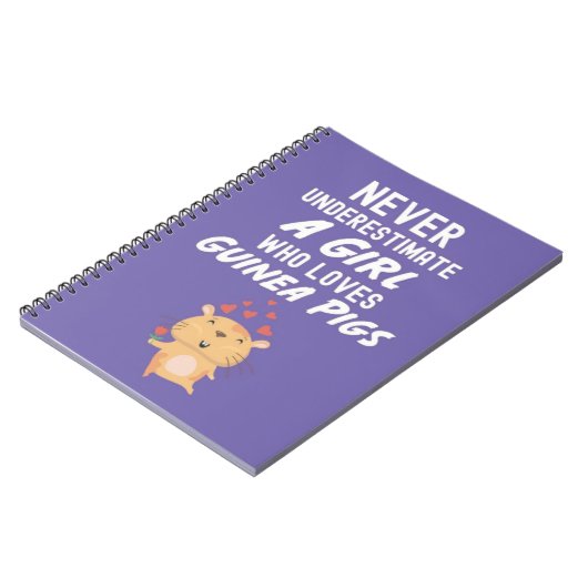 Cute Purple Guinea Pig Gifts For Baby Girls Kids Notitieboek (Linkerzijde)