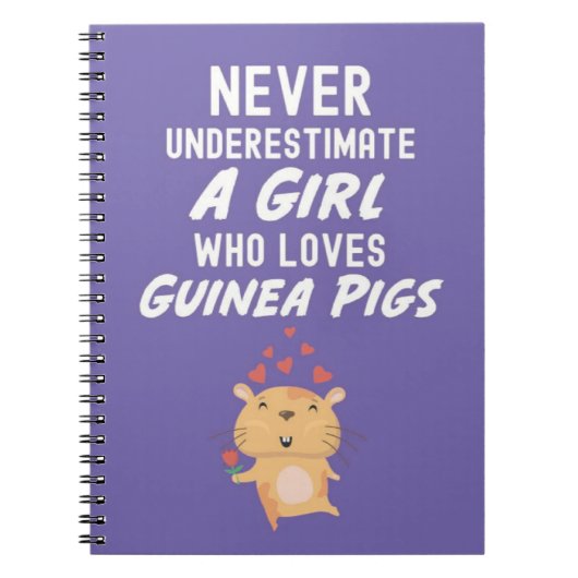 Cute Purple Guinea Pig Gifts For Baby Girls Kids Notitieboek (Voorkant)