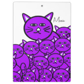 Cute Purple Kitten Cats Clipboard  Klembord (Achterkant)
