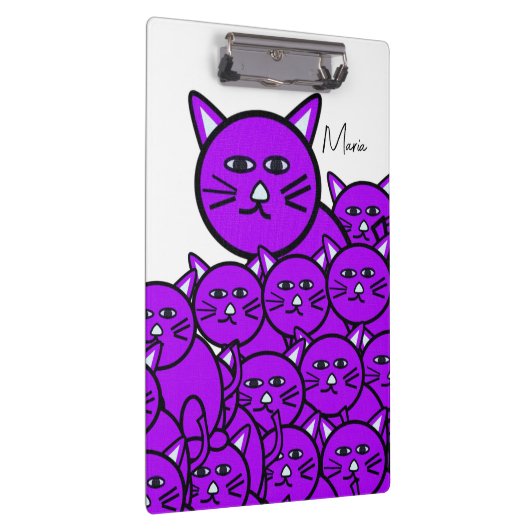 Cute Purple Kitten Cats Clipboard  Klembord (Rechts)