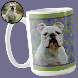Cute Purple Modern Photo Gift for Puppy Dog Mom Koffiemok