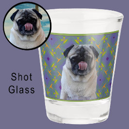 Cute Purple Modern Photo Gift for Puppy Dog Mom Shot Glas