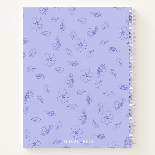 Cute purple Notebook with initials  Notitieboek (Achterkant)