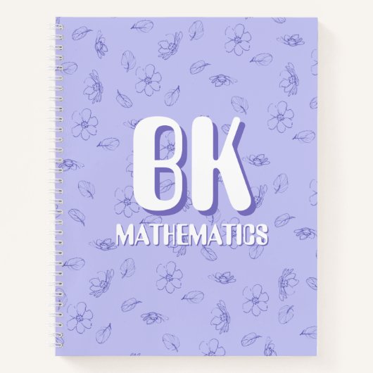 Cute purple Notebook with initials  Notitieboek (Voorkant)