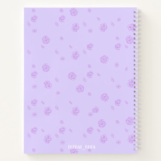 Cute purple Notebook with initials Notitieboek (Achterkant)