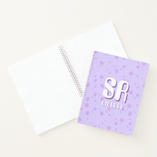 Cute purple Notebook with initials  Notitieboek (Binnen)