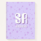 Cute purple Notebook with initials Notitieboek (Voorkant)