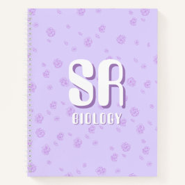 Cute purple Notebook with initials  Notitieboek