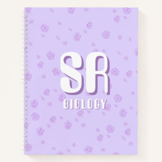 Cute purple Notebook with initials  Notitieboek