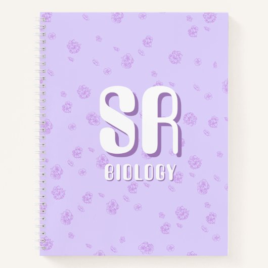 Cute purple Notebook with initials  Notitieboek (Voorkant)