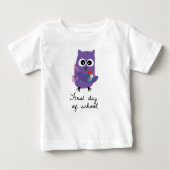 Cute, purple owl, owlet "First day of school" (Voorkant)