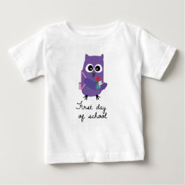 Cute, purple owl, owlet "First day of school"