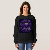 Cute Purple Owls Illustration Minimal Unique Big E Trui (Voorkant volledig)