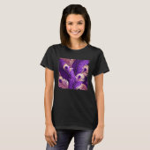Cute Purple Peacock Feathers Illustration Birds Wo T-shirt (Voorkant volledig)
