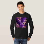 Cute Purple Peacock Feathers Illustration Birds Wo T-shirt (Voorkant volledig)