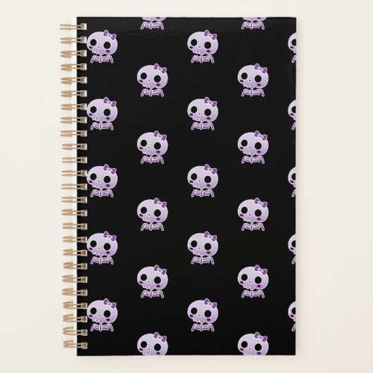 Cute Purple Skull Planner (Voorkant)