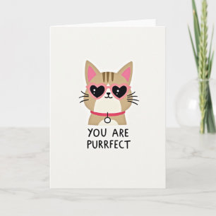 Cute Purrfecte Kat Liefde Kaart