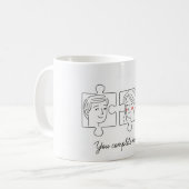 Cute Puzzle Couple "You Complete Me" Valentine's D Koffiemok (Voorkant links)