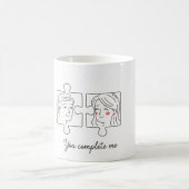 Cute Puzzle Couple "You Complete Me" Valentine's D Koffiemok (Center)