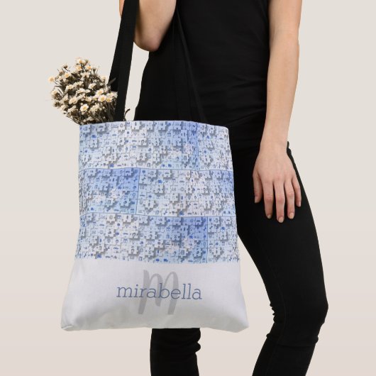 Cute Puzzle Piecks Monogrammed Canvas tas (Dichtbij)