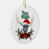 Cute Pygmy Kind Goat met kerst Keramisch Ornament (Rechts)