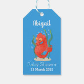 Cute pygmy seahorse cartoon cadeaulabel (Achterkant)